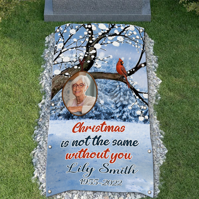 Custom Memorial Grave Blanket on Christmas : christmas is not the same without you