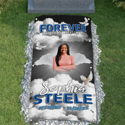 Custom Memorial Grave Blanket in loving memory grave blanket : Forever in my heart