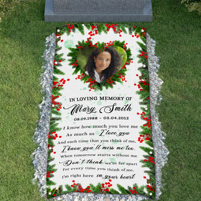 Custom Memorial Grave Blanket on Christmas : In Loving Memory Grave Blanket A02