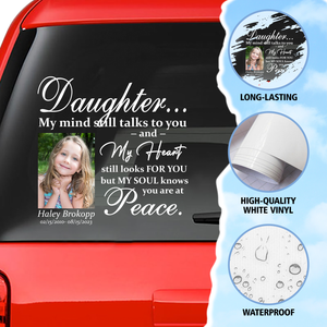 Custom in loving memory sticker, Personal Memory Decal Car : Daughter, My mind still talks to you