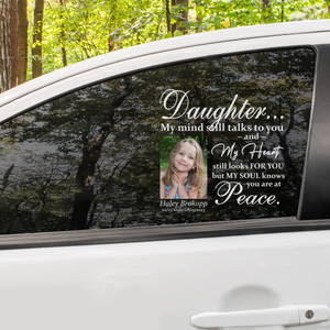 Custom in loving memory sticker, Personal Memory Decal Car : Daughter, My mind still talks to you