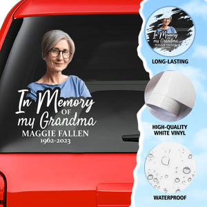 Custom In Memorial Sticker Personal Memory Decal Car :  in memory of my Grandma