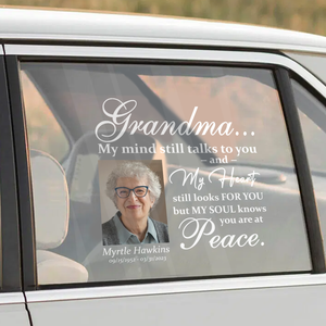 Custom in loving memory sticker, Personal Memory Decal Car : Grandma, My mind still talks to you