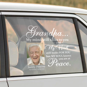 Custom in loving memory sticker, Personal Memory Decal Car : Grandpa, My mind still talks to you