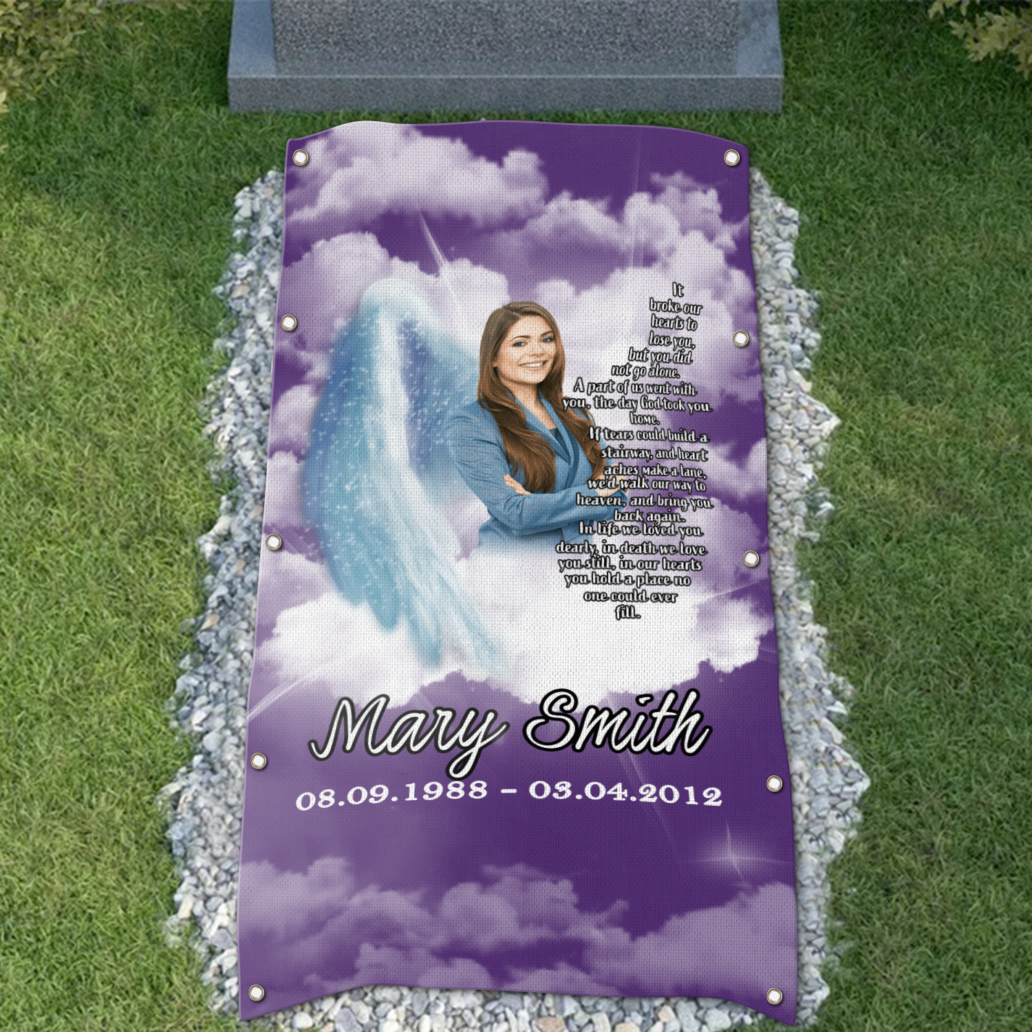 Custom Memorial Grave Blanket Memory Grave Blanket : It broke our hearts to lose you