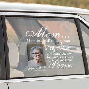 Custom in loving memory sticker, Personal Memory Decal Car : Mom, My mind still talks to you