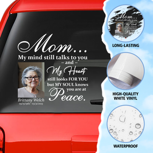 Custom in loving memory sticker, Personal Memory Decal Car : Mom, My mind still talks to you