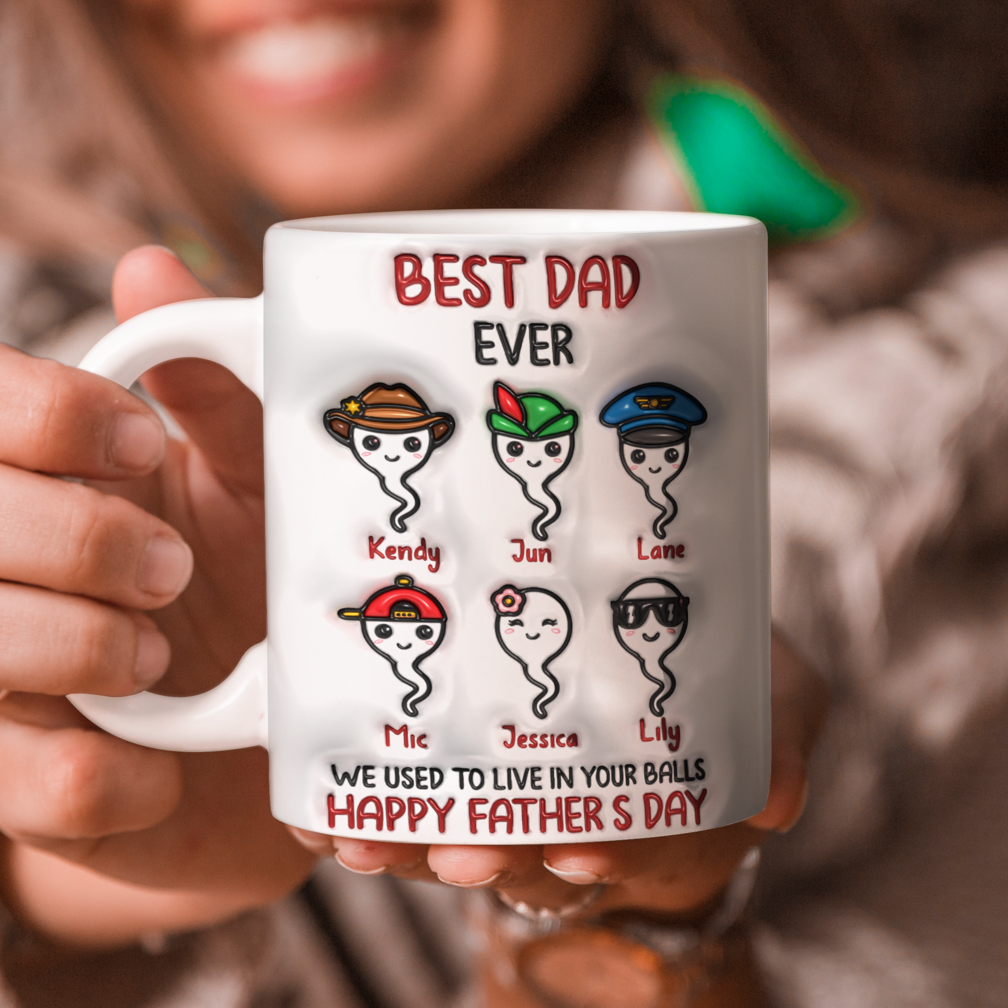 Father's Day Mug Gift, Dad 3d Mug, 3D Mug Gift For Dad : Best Dad Ever, Happy Father's Day