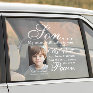 Custom in loving memory sticker, Personal Memory Decal Car : Son, My mind still talks to you