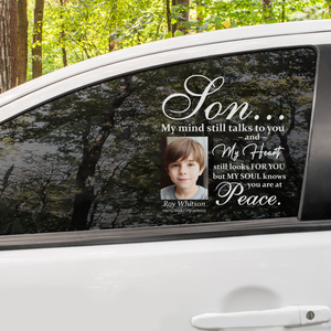 Custom in loving memory sticker, Personal Memory Decal Car : Son, My mind still talks to you