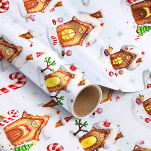 Personalized Christmas Wrapping Paper Holiday 2025 : Gingerbread House Wrapping Paper