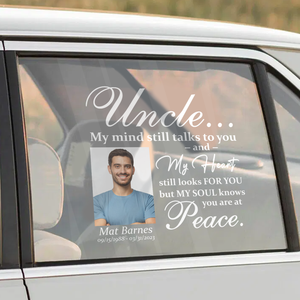 Custom in loving memory sticker, Personal Memory Decal Car : Uncle, My mind still talks to you