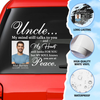 Custom in loving memory sticker, Personal Memory Decal Car : Uncle, My mind still talks to you