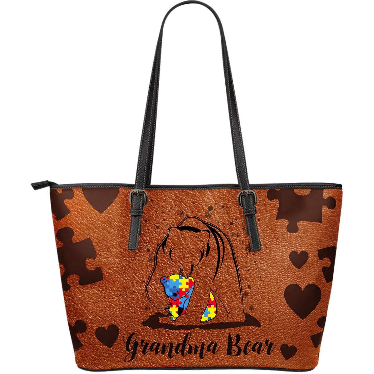 Autism Leather Bag : Grandma Bear