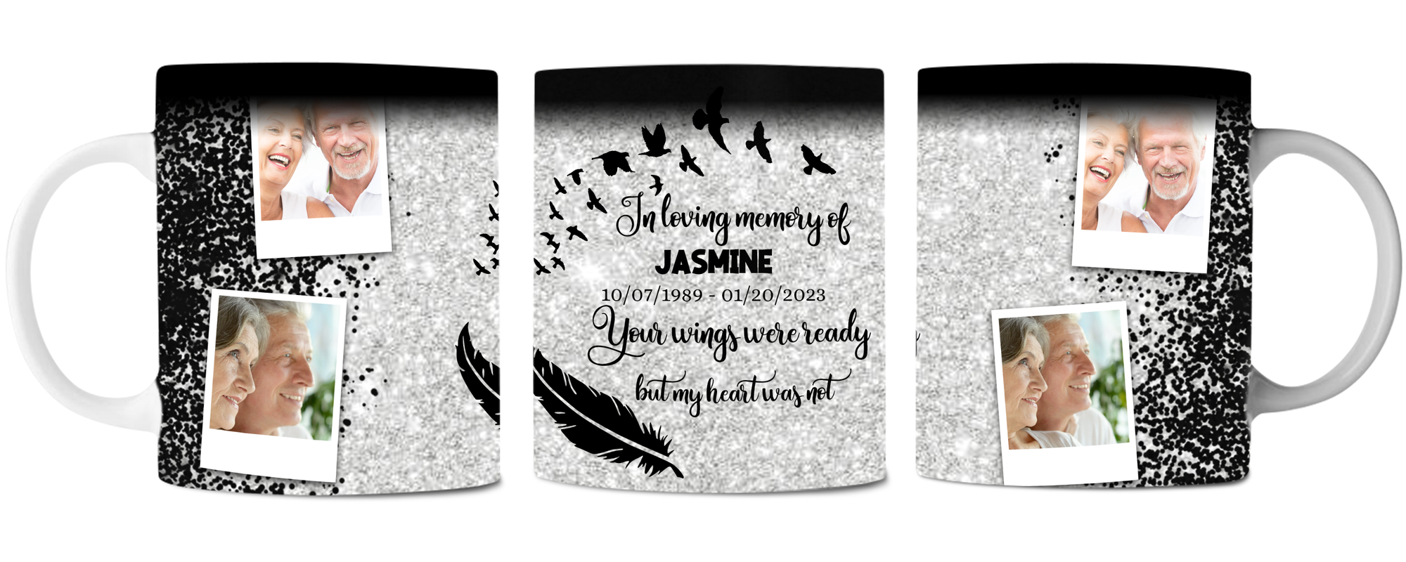 Custom Memory Color Mug Custom Memorial Mug : In loving memory, Your Wings Were Ready