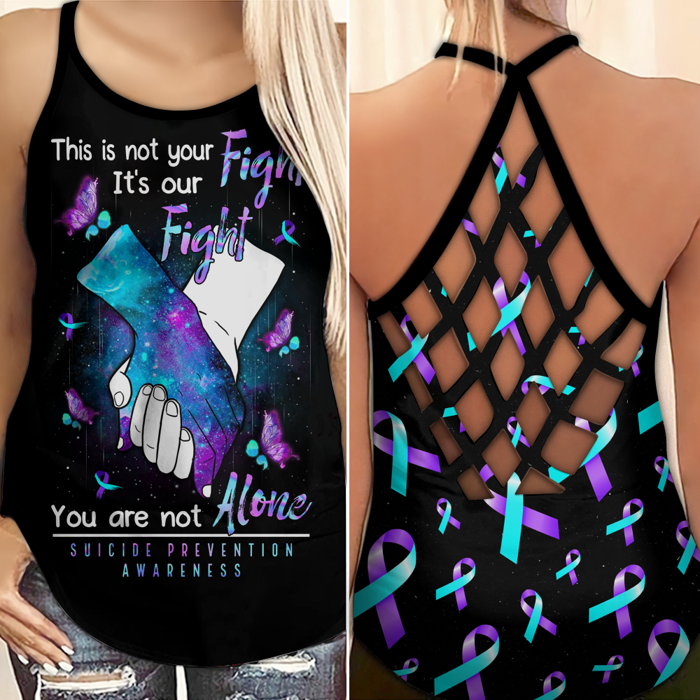 Suicide Awareness Criss Cross Tank Top Summer: This is not your fight