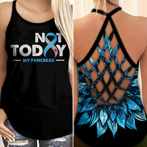 Diabetes Awareness Criss Cross Tank Top Summer: Not today my pancreas