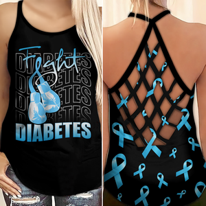 Diabetes Awareness Criss Cross Tank Top Summer: Fight Diabetes