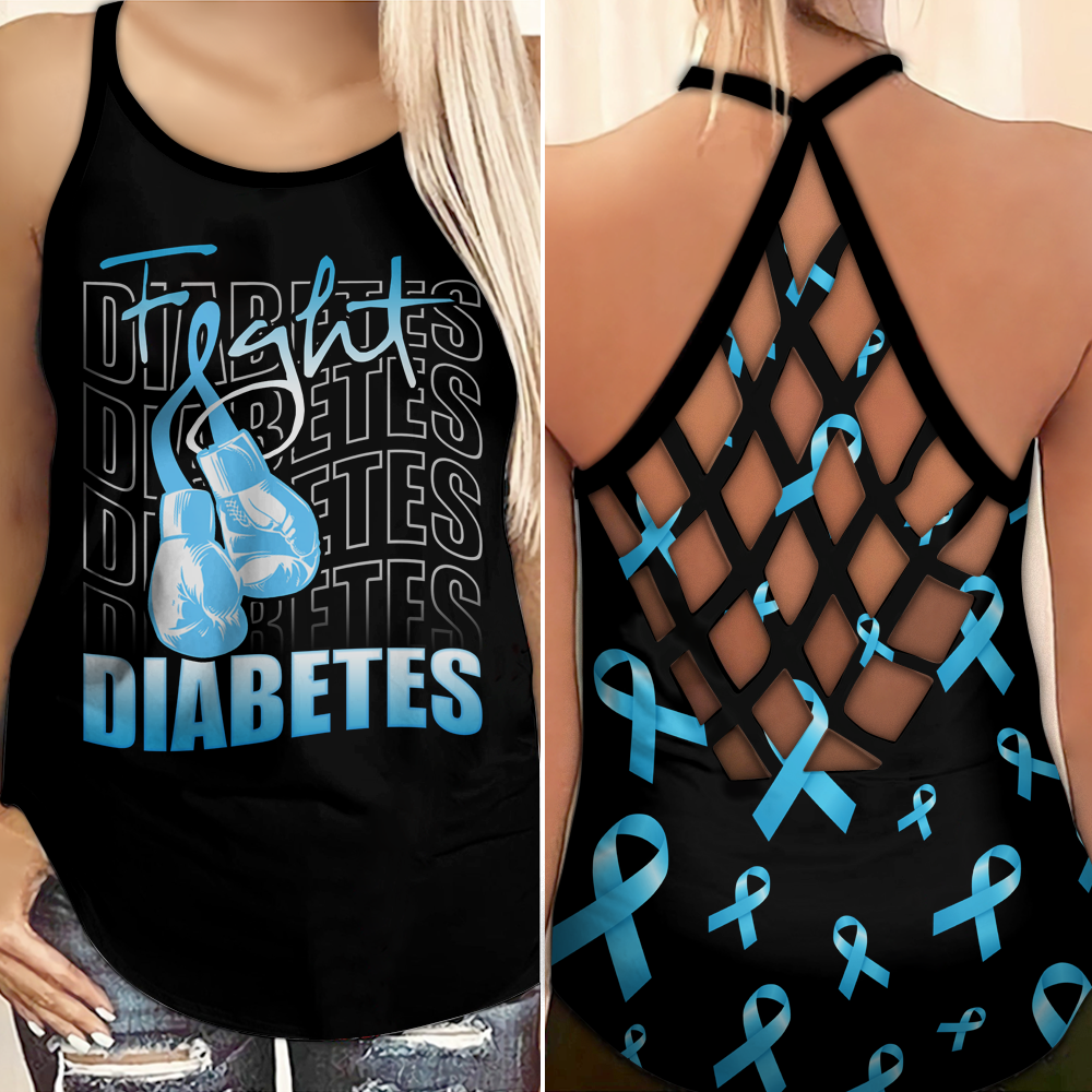 Diabetes Awareness Criss Cross Tank Top Summer: Fight Diabetes