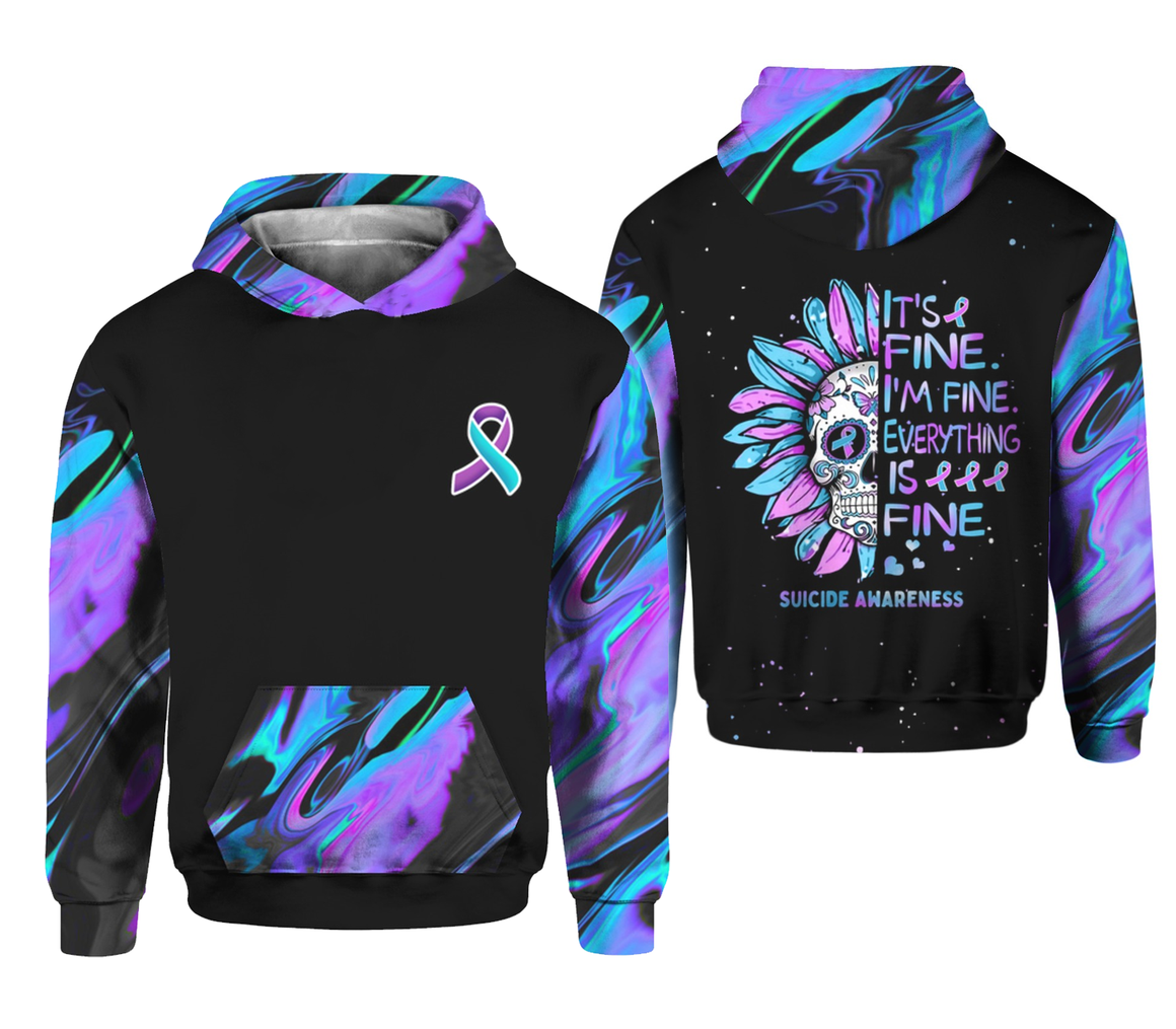 Suicide Awareness Hoodie 3D Full Print For Women For Men :  I'm Fine