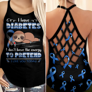 Diabetes Awareness Criss Cross Tank Top Summer: I have diabetes