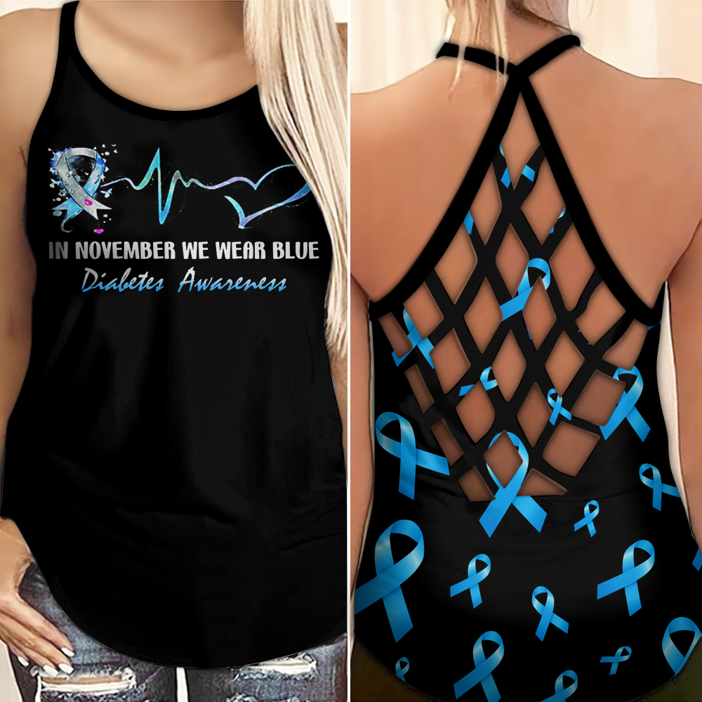 Diabetes Awareness Criss Cross Tank Top Summer: In november