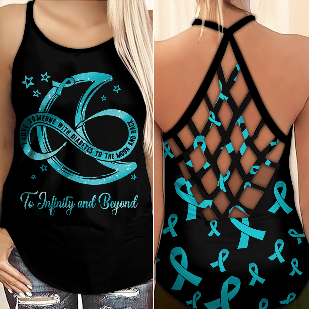 Diabetes Awareness Criss Cross Tank Top Summer: To The Moon 0309