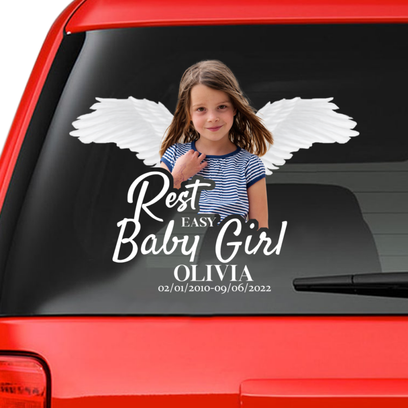 In Loving Memory - Angel Wings - Rest in Peace Memorial Car Decal Window  Sticker