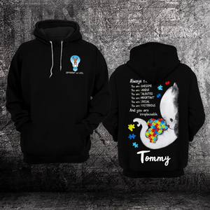 Custom Elephant Autism Awareness Hoodie 3D : Different not less