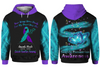 Personalized Suicide Prevention Awareness Hoodie Full Print : Your Wings were ready but my heart was not