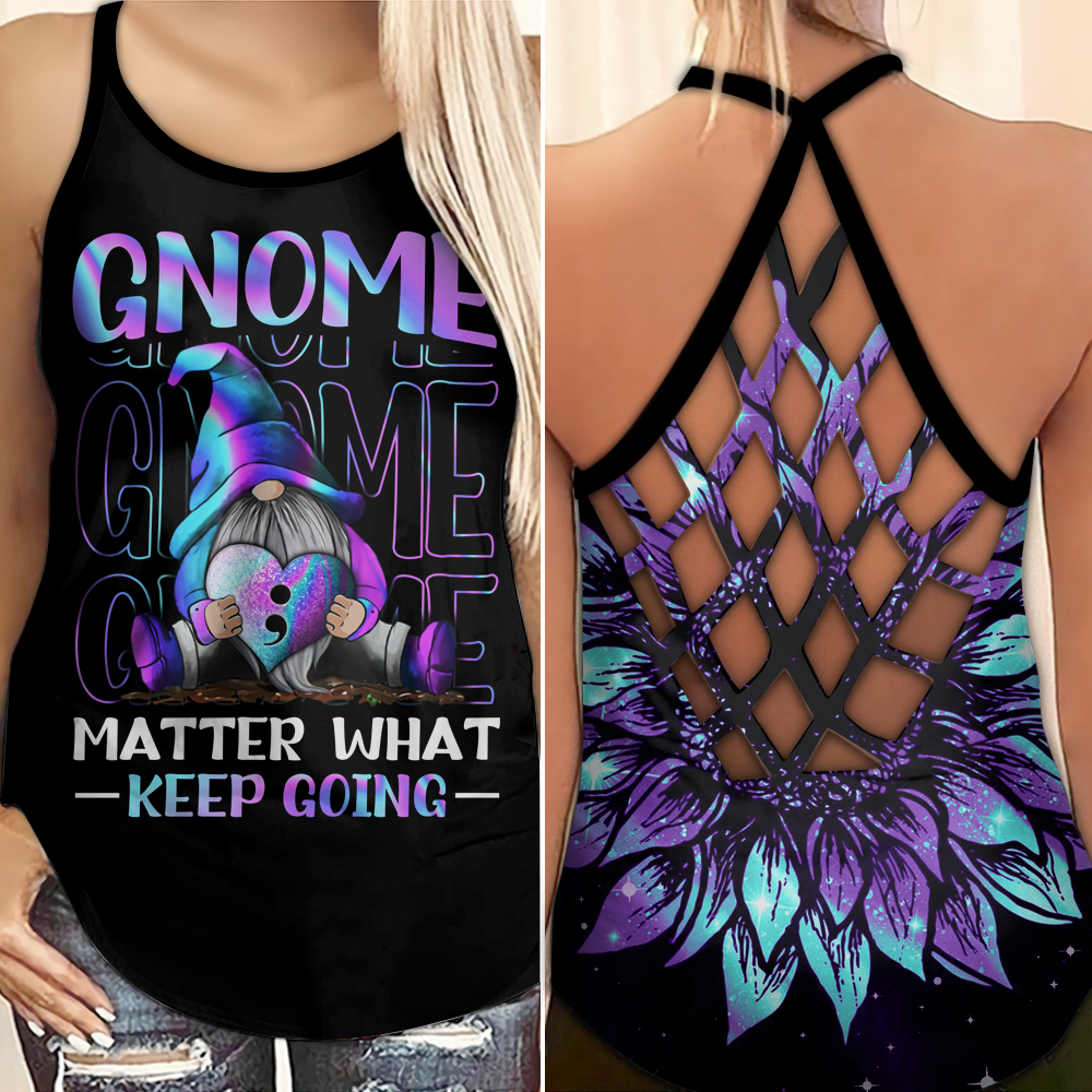 Suicide Awareness Criss Cross Tank Top Summer:  Keep Going