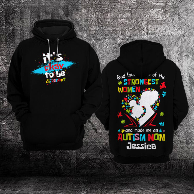 Personalized Autism Awareness Hoodie 3D : It’s okay to be different