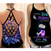 Suicide Awareness Criss Cross Tank Top Summer:  I Wear Teal Purple For Someone