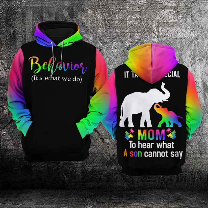 Autism Awareness Hoodie 3D : It Takes A Special Mom To Hear What A Son Cannot Say