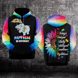 Autism Awareness Hoodie 3D : Autism be Different