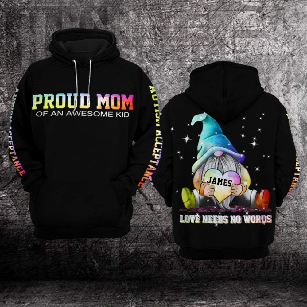 Autism Mom Hoodhie 3D - Personalized Name For Son/Daughter 1203