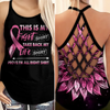 Breast Cancer Awareness Criss Cross Tank Top Summer: This is my fight