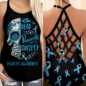 Diabetes Awareness Criss Cross Tank Top Summer: Dead Pancreas Society