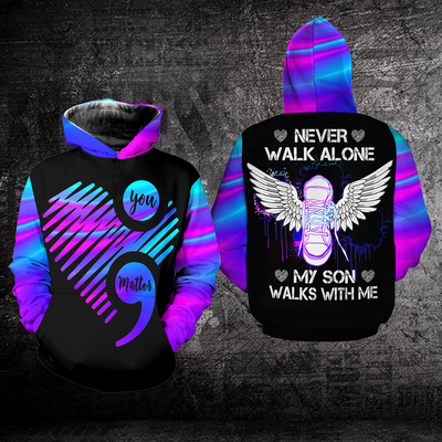Suicide Prevention Awareness Hoodie For Women For Men : Never Walk Alone