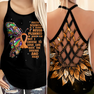 Multiple Sclerosis Awareness Criss Cross Tank Top Summer:  Multiple Sclerosis