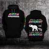 Personalized Elephant Autism Awareness Hoodie Fullprint : Autism Seeing The World Differently