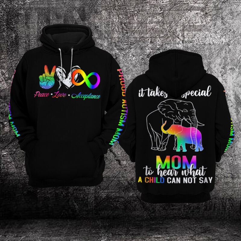 Autism Awareness Hoodie 3D : Proud autism mom