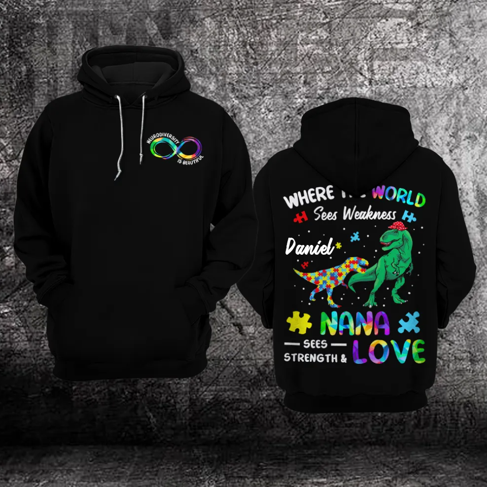 Personazlied Autism Awareness Hoodie 3D : neurodiversity is beautiful