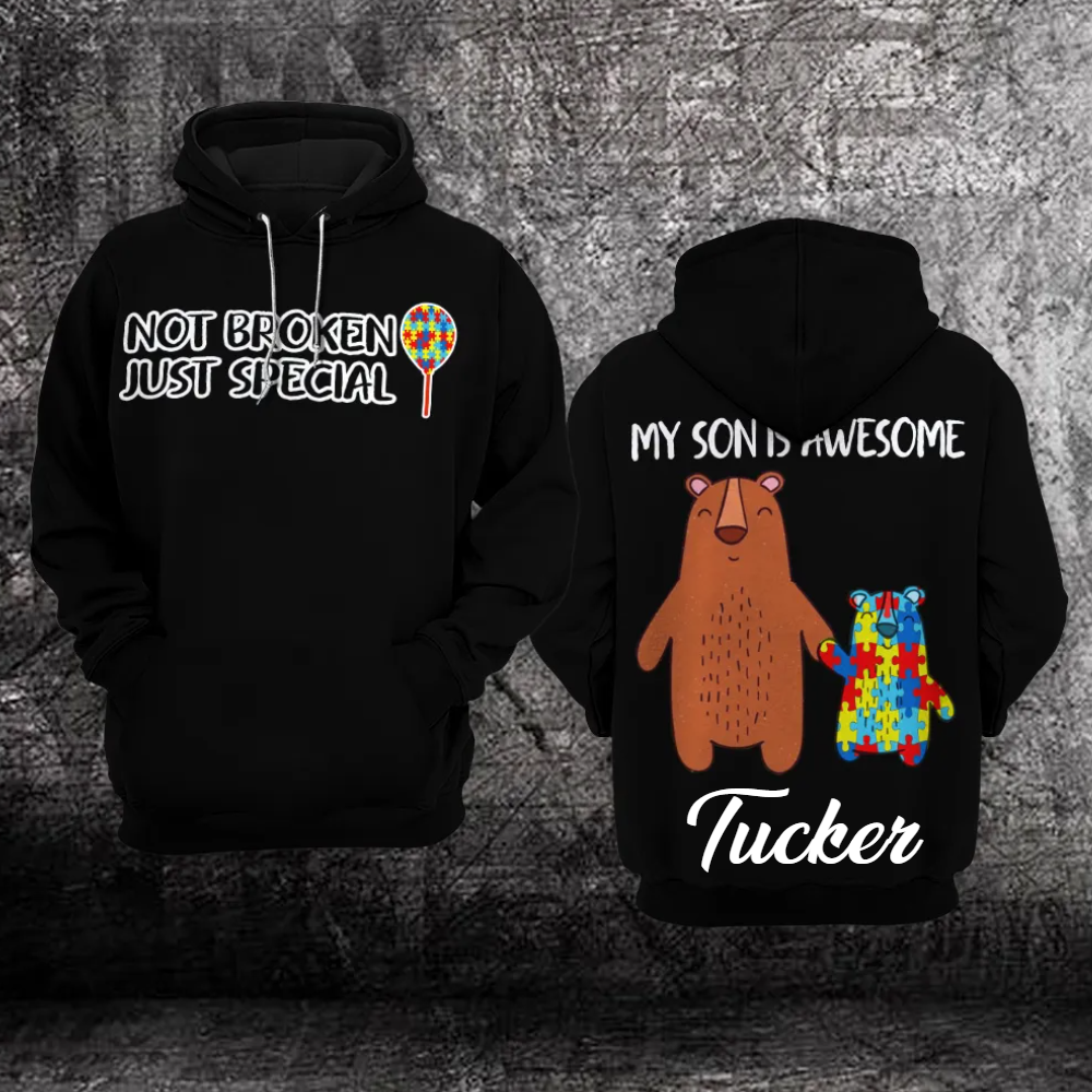 Custom Autism Awareness Hoodie Fullprint : Not Broken Just Special