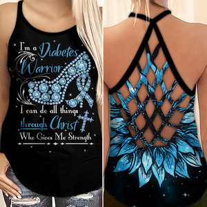 Diabetes Awareness Criss Cross Tank Top Summer: I'm a diabetes warrior 1409