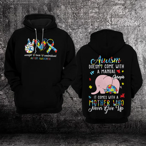 Personalized Autism Awareness Hoodie Fullprint : Accept Love Understand