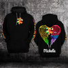 Personalized Autism Awareness Wings Hoodie 3D : Love Needs No Words