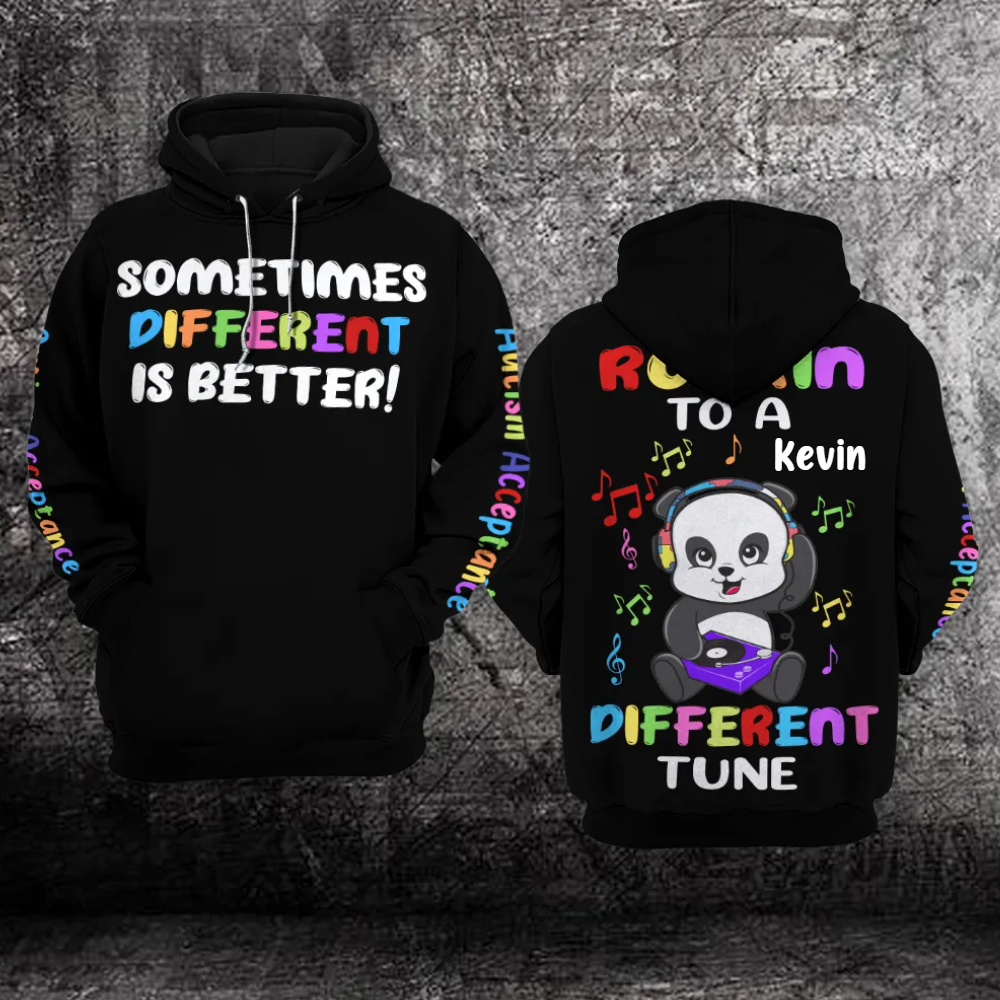 Custom Autism Awareness Hoodie Fullprint : Sometimes Different Is Better