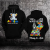 Custom Name Mom And Son Autism Awareness Hoodie Fullprint : Walking A Different Path