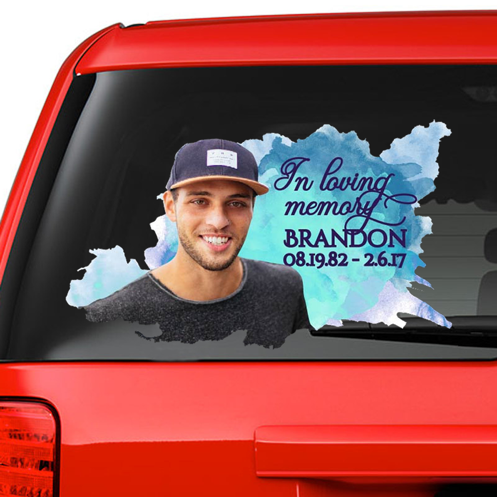 Personalized Text ( update photo) Name Sticker : In Loving Memory